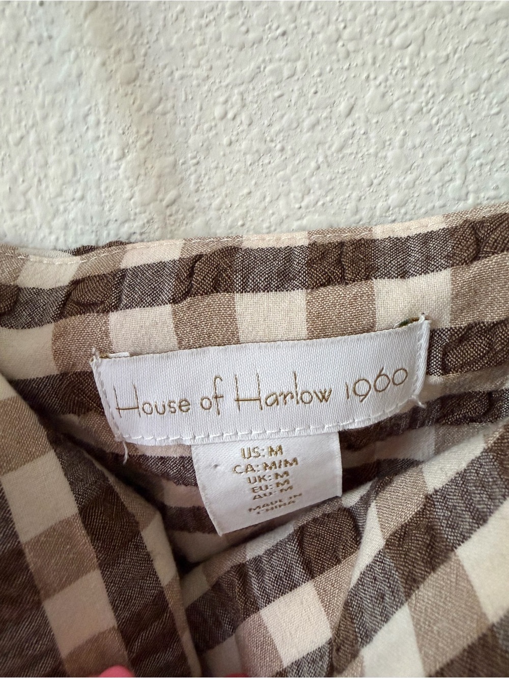 House of Harlow 1960 Brown and White Gingham Midi Dress - Picture 6 of 11
